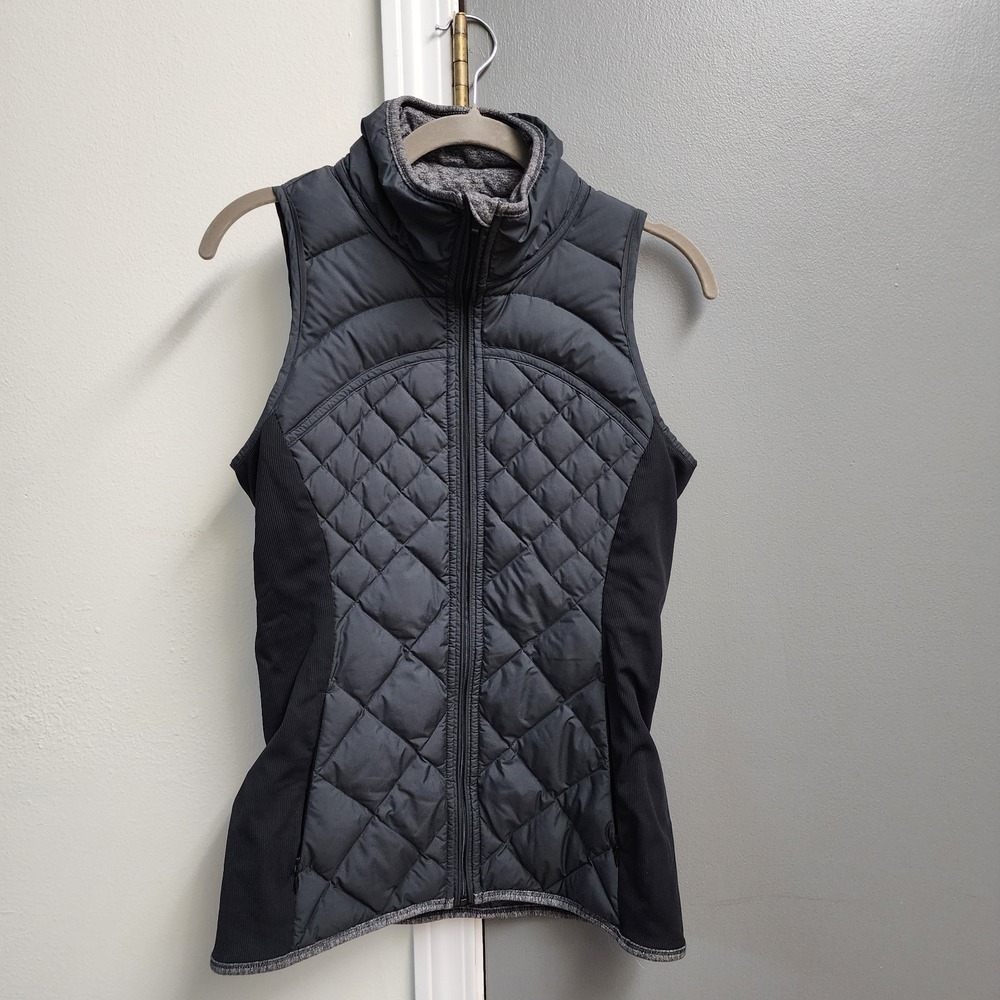 Lululemon Goose Down Women's Fitted Full Zip Vest Black Size 6